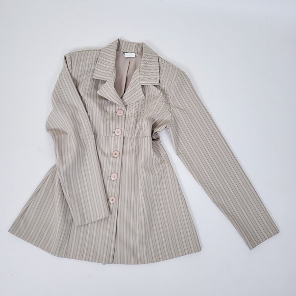 FREE WITH PURCHASE Pinstripe blazer fitted empire waist Y2K - Picture 2 of 13